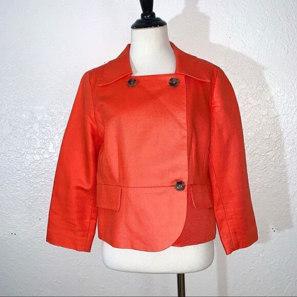 Banana Republic Bright Coral Linen Blend Jacket - Picture 4 of 8